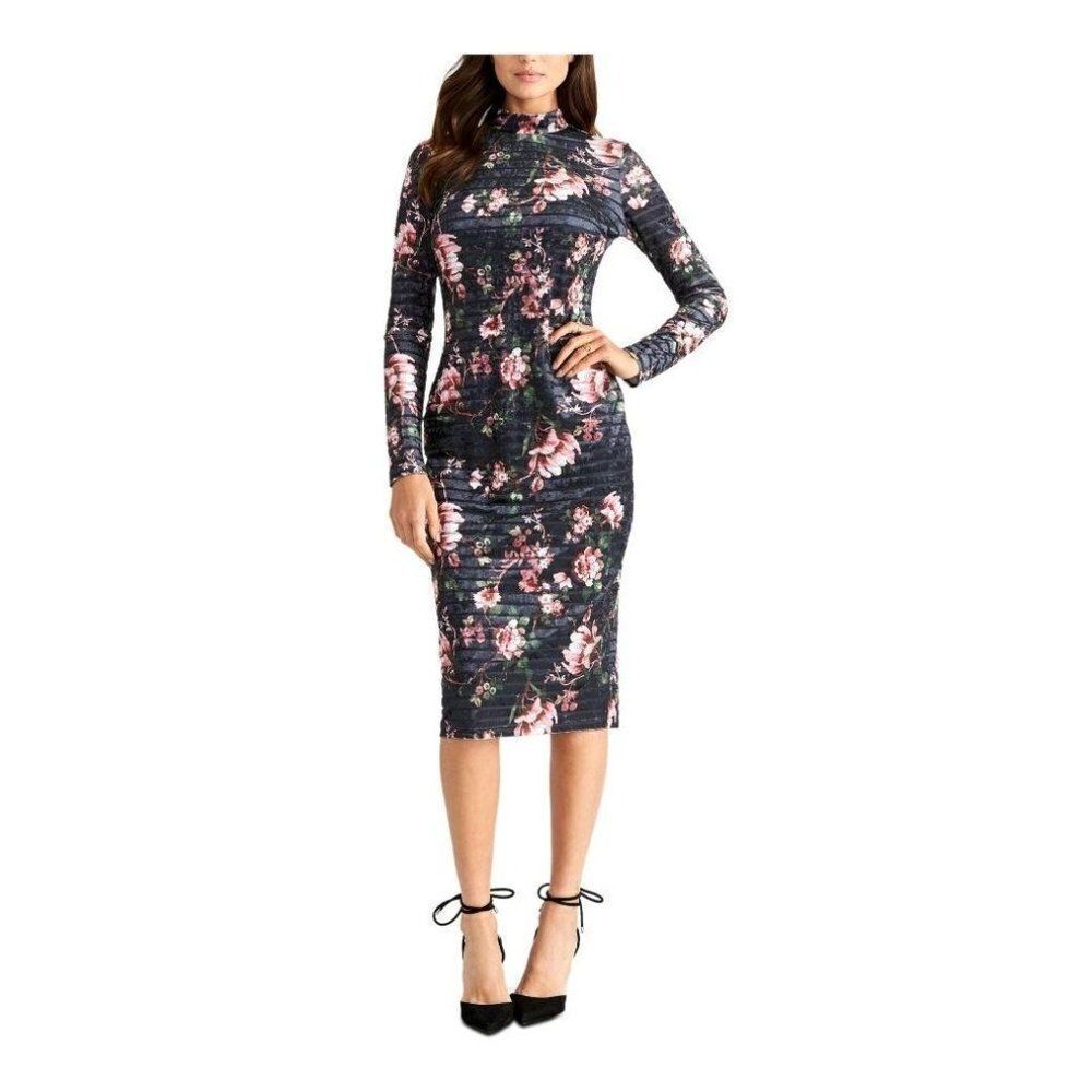 Rachel Roy Midi Body Con Party Dress XS Black